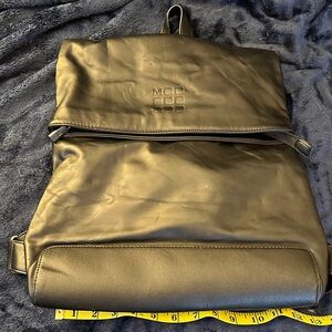 Black Faux Leather Moleskine Backpack